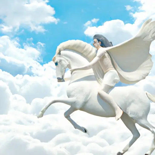 persian god mithra riding white stallion across the sky
