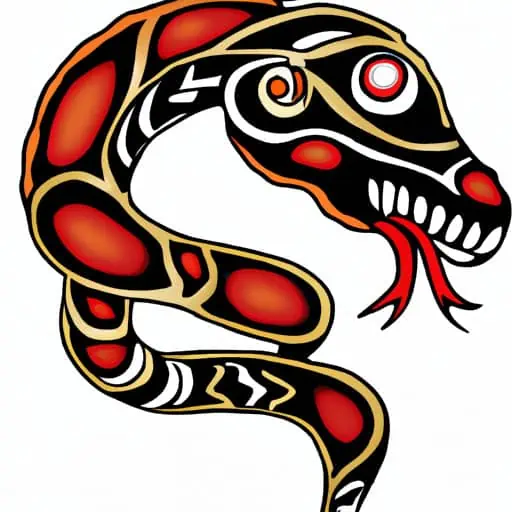 Native American style snake drawing
