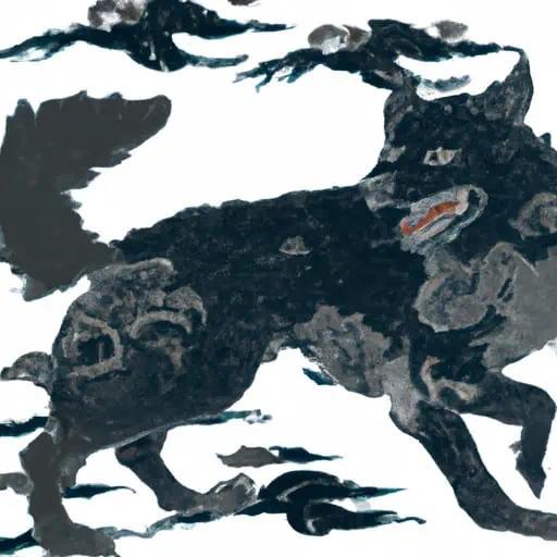 Japanese style wolf dmon