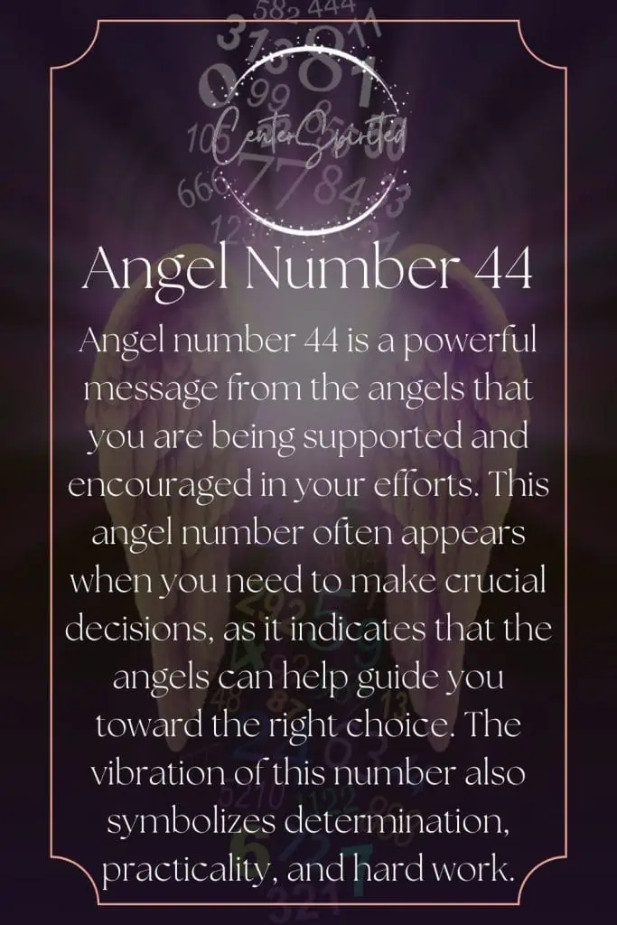 angel number 44 meaning