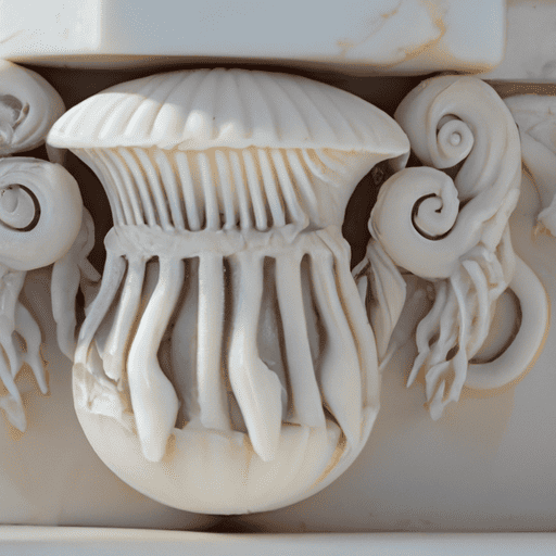 ancient greek style jellyfish sculpture