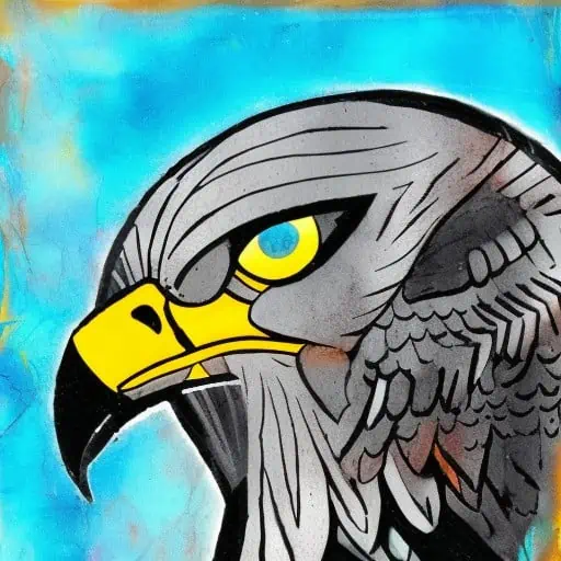 Norse style falcon's head