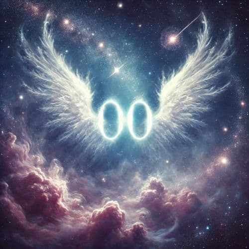 cosmic scene with the number 00 formed by a constellation of stars