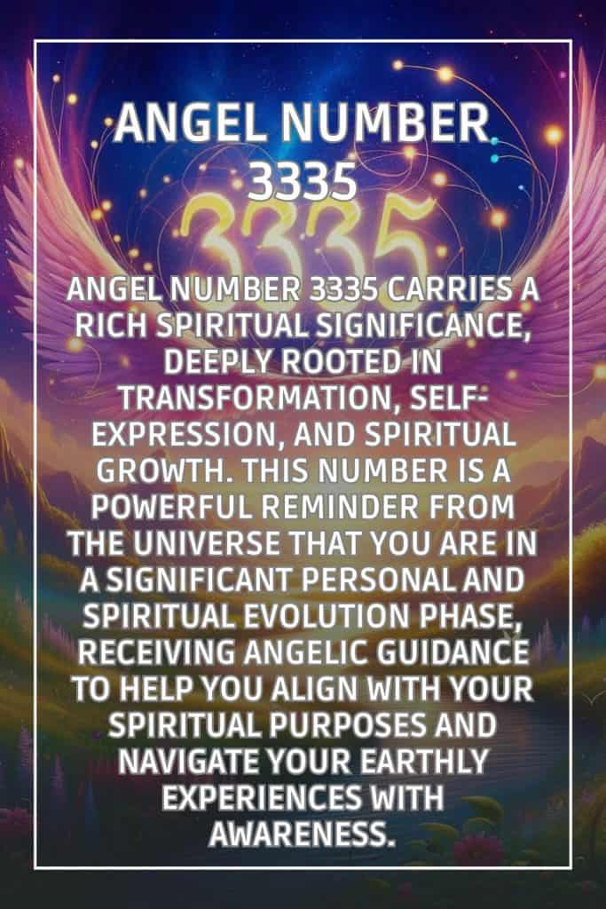 angel number 3335 meaning written